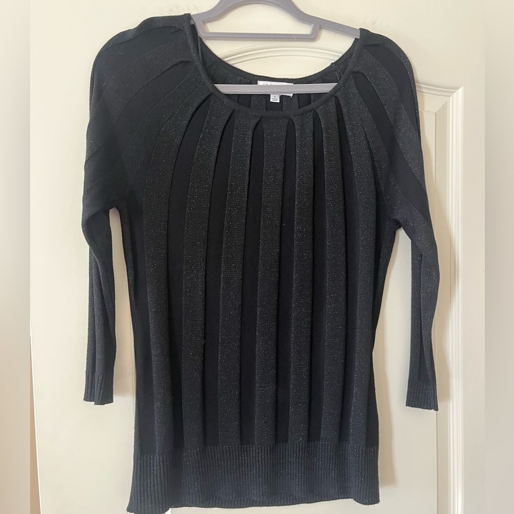Joseph A. Black Metallic Knit Sweater Women’s Size Medium